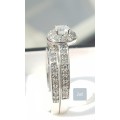 **HALO EFFECT | R74853** ROUND CUT BRIDAL TWINSET |1.300ct| DIAMOND RING | WHITE GOLD - BUY SAFE