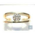 **1/2ct SPECIAL | R40893** TENSION SET |M VS| ROUND CUT DIAMOND |0.580ct| RING |YELLOW GOLD-BUY SAFE