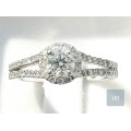 **HUGE DEAL | R62547** HALO DESIGN | ROUND CUT | 1.00ct | DIAMOND RING | WHITE GOLD - BUY SAFE