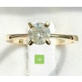 **BARGAIN BUY** ROUND CUT | 0.590ct | DIAMOND SOLITAIRE RING | YELLOW GOLD - BUY SAFE