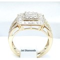 **HUGE DEAL | R61574** CLUSTER DESIGN | ROUND CUTS |1.150ct| DIAMOND RING | YELLOW GOLD - BUY SAFE
