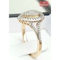 **CRAZY DEAL | R33639** PEAR DESIGN | 0.395ct | CLUSTER DIAMOND RING | YELLOW GOLD - BUY SAFE