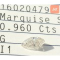**CERTIFIED** MASSIVE | 0.960ct | MARQUISE CUT | COLOUR G | DIAMOND | SOUTH AFRICA - BUY SAFE