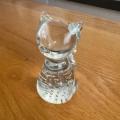 Crystal small clear glass cat, with controlled bubbles. Rare find