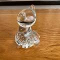 Crystal small clear glass cat, with controlled bubbles. Rare find