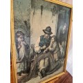 Vintage small oil painting