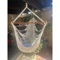Hanging Macrame Hammock Chair with wood