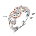 Gorgeous Platinum and rose gold ring with AAA Zircons