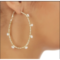 Stunning Fresh water pearl hoop earrings