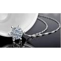 Elsa Frozen Crystal Snowflake Tibetan Silver Necklace Pure Blue Pendant