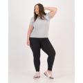 High Waisted Cotton Lycra Leggings  (Black)