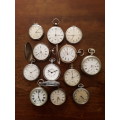 12 Vintage Pocket watches and Chronograph