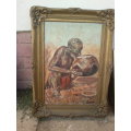 STUNNING FRAMED ANTIQUE PAINTING,NEEDS A CLEANING