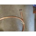 Antique Copper And Brass Hunting Horn Curved Decorative Hunt Scene Decor