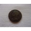 1673 Charles II British copper Farthing (1/4d) coin