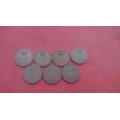 British two shillings collection 1945,47,49,51,58,61