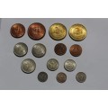 14 South African coins - all uncirculated or EF