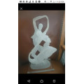 FROSTED LUCITE FIGURINE DANCERS SCULPTURE-ACRYLIC BASE