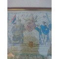 Framed joannis van keulen map 65xm x 49cm