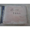 SWEET LITTLE AUTOGRAPH BOOK WITH POSTCARDS BELONGED TO JESSIE ELLIS 1920.COVER LOSE