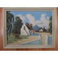 Oil on Board - Farmstead Scene - Frame size 52 cm x 67 cm by W. Pengelly.