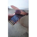 Old traffic officer leather sam belt