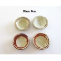 A SET OF 4 SMALL LINNWARE PATE DISHES---8cm Diam:
