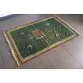HAND-KNOTTED GREEN DHURRIE KELIM CARPET!! 1700mm - 1100mm