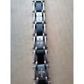 Men`s 1/4 CT. T.W. Diamond Two-Tone Stainless Steel Cross Bracelet