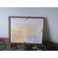 Miniature Drawing Painting Papyrus Pesci Centro Del Papiro Siracusa Italy with certificate