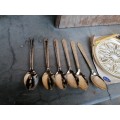 Stainless steal and gold plated japan cutlery and Germany plate
