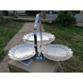 TIER FOLDING STAINLESS STEEL CAKE STAND MADE IN ENGLAND
