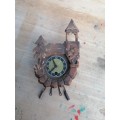 Vintage minature clock Sadly no key so i can`t test it Selling as is for spares or repair