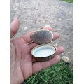 Small vintage pill holder with semi precious stone lid