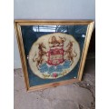 RARE British south africa company crest owner of railways 1892-1947 tapestry
