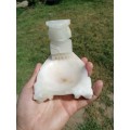Vintage Hand Carved Alabaster Stone Aztec Mexico Ashtray