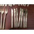 Vintage made in Japan Gold plated stainless steel cutlery lot