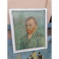 STUNNING FRAMED VINTAGE Vincent van Gogh SELF PORTRETT PRINT ON BOARD 49cm x 59cm