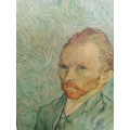 STUNNING FRAMED VINTAGE Vincent van Gogh SELF PORTRETT PRINT ON BOARD 49cm x 59cm