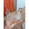 Vintage chicken on nest glass ware. Bid per item