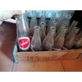 Vintage bottles with crate