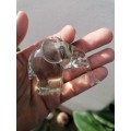 Cute elephant made from glass and signed