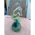 SIGNED MICHAEL HARRIS MDINA ART GLASS SEAHORSE PAPERWEIGHT DESIGNED BY VINCENTE BOFFO IN THE 70s