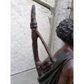 Stunning large koi koi ironwood sculpture