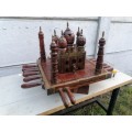 MASSIVE Vintage Original Carving Indian Antiques set not complete. The lamp is working