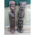 Set of good details solid wood carved figures