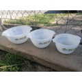 Vintage Anchor Hocking Fire King Green Meadow Mixing Bowls