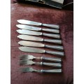 Antique 1914  cutlery with sterling silver handles