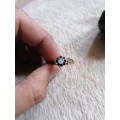 Stunning vintage Natural Opal & Blue Sapphire 9K Solid