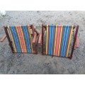Vintage Canvas Beach Sand Chair.